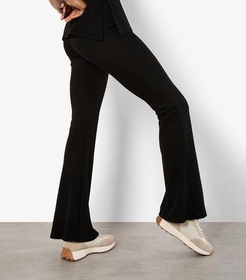 Apricot Black Flared Jersey Trousers