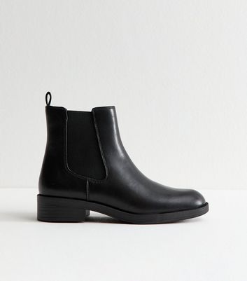 Black Faux Leather Chelsea Boots 3 Black Faux Leather Chelsea Boots