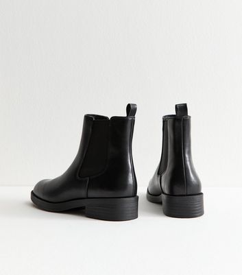 Black Faux Leather Chelsea Boots 6 Black Faux Leather Chelsea Boots