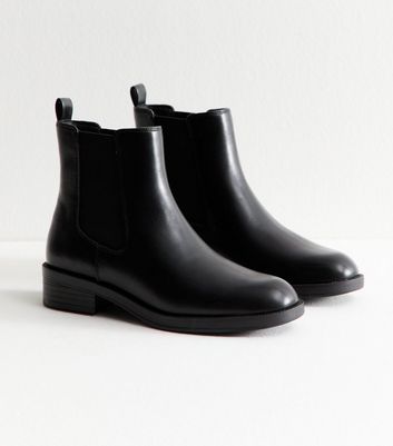 Black Faux Leather Chelsea Boots 7 Black Faux Leather Chelsea Boots