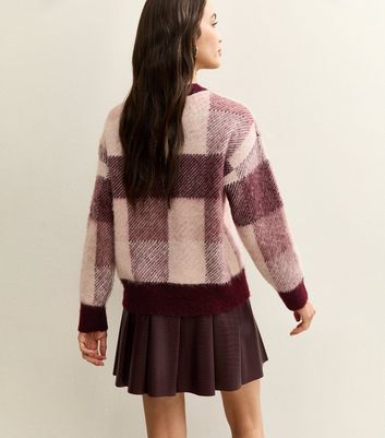 Red Brushed Checked Jumper