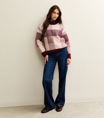 Red Brushed Checked Jumper