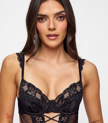 Ann Summers Black Lace Cut Out Bodysuit