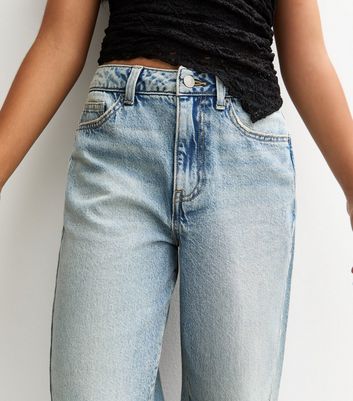 Girls Blue Barrel Leg Jeans 3 Girls Blue Barrel Leg Jeans