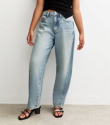 Girls Blue Barrel Leg Jeans 6 Girls Blue Barrel Leg Jeans