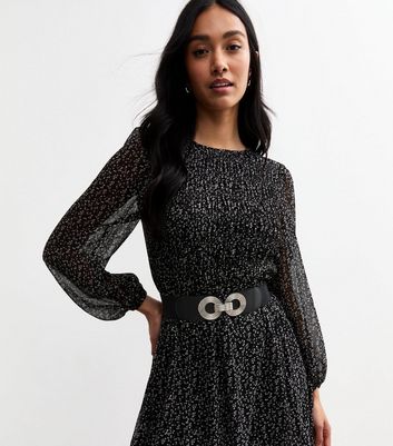 Black Circle Buckle Stretch Belt