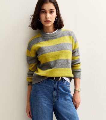 Green Striped Crew Neck Long Sleeve Jumper 3 Green Striped Crew Neck Long Sleeve Jumper