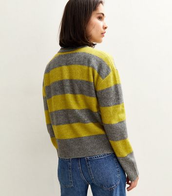 Green Striped Crew Neck Long Sleeve Jumper 4 Green Striped Crew Neck Long Sleeve Jumper