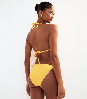 Yellow Tie Side Bikini Bottoms 4 Yellow Tie Side Bikini Bottoms