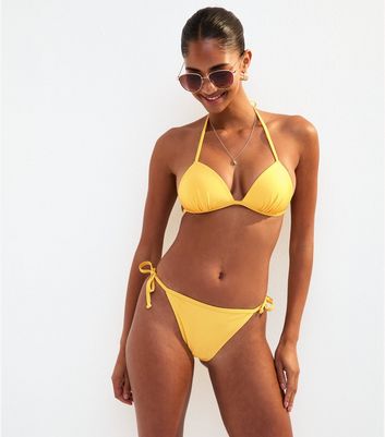 Yellow Tie Side Bikini Bottoms 5 Yellow Tie Side Bikini Bottoms