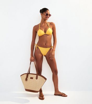 Yellow Tie Side Bikini Bottoms 6 Yellow Tie Side Bikini Bottoms