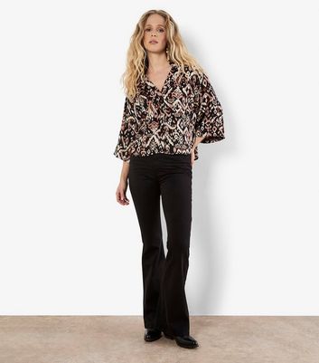 Apricot Black Patterned Boxy Shirt 3 Apricot Black Patterned Boxy Shirt