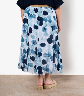Apricot Curve Blue Printed Midi Skirt 3 Apricot Curve Blue Printed Midi Skirt