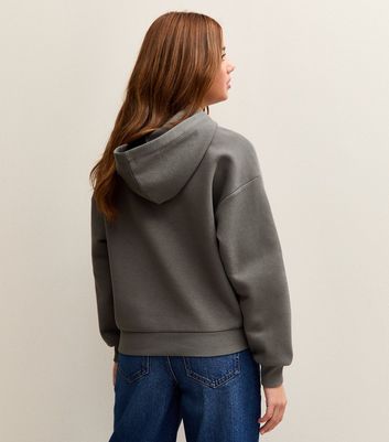 Girls Grey Diamante Star Studded Hoodie 4 Girls Grey Diamante Star Studded Hoodie