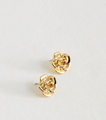 Gold Tone Rose Studs