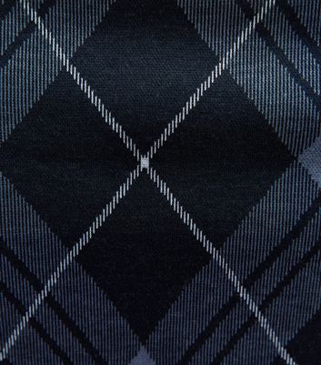 Blue Jersey Check Mini Skirt