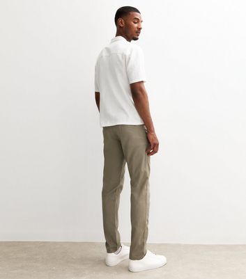 Jack & Jones Khaki Drawstring Waist Straight Leg Trousers