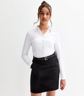 Girls White Long Sleeved School Shirt