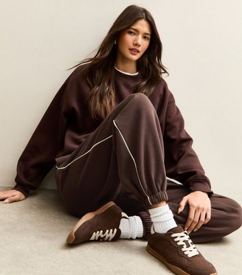 Brown Oversized Cuffed Joggers