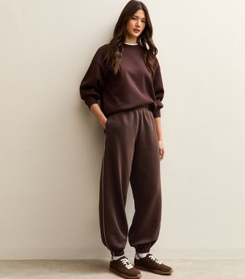 Brown Oversized Cuffed Joggers