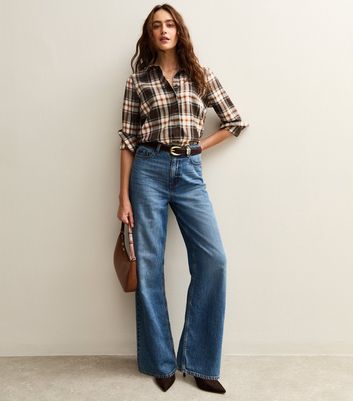 Brown Checked Long Sleeve Shirt