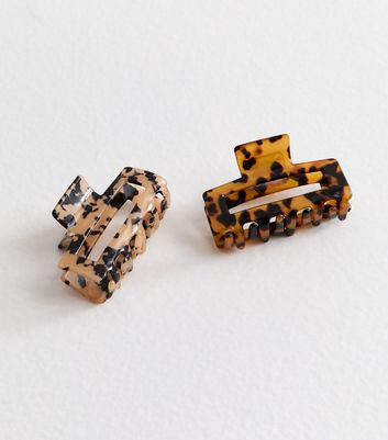 2 Pack of Brown Tortoiseshell Hair Claw Clips