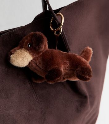 Brown Sausage Dog Plush Bag Charm