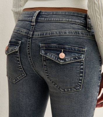 Girls Blue Faded Low Rise Flared Jeans 6 Girls Blue Faded Low Rise Flared Jeans