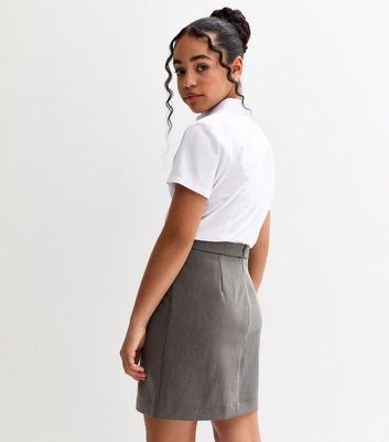 Girls Grey Adjustable Waist School Skirt 4 Girls Grey Adjustable Waist School Skirt