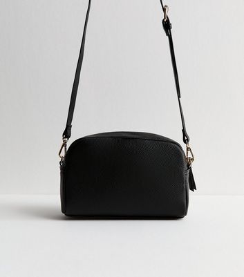 Black Faux Leather Bee Camera Crossbody Bag 5 Black Faux Leather Bee Camera Crossbody Bag