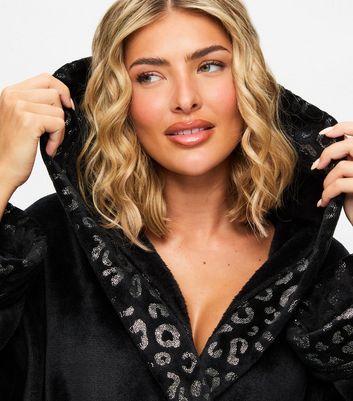 Ann Summers Black Sparkly Fluffy Robe