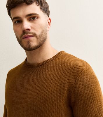 Brown Premium Heavyweight Cotton Crew Neck Jumper