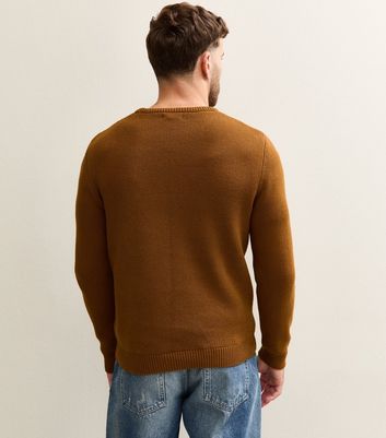 Brown Premium Heavyweight Cotton Crew Neck Jumper