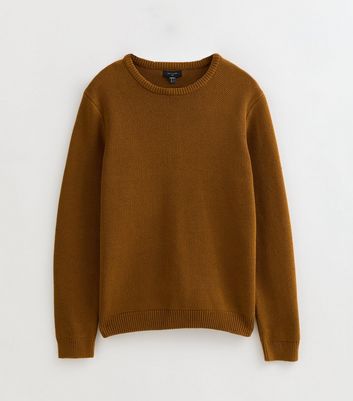 Brown Premium Heavyweight Cotton Crew Neck Jumper