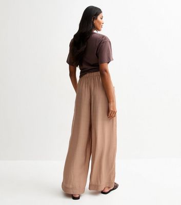 Mink Textured Wide Leg Trousers 4 Mink Textured Wide Leg Trousers
