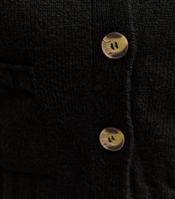 Girls Black Chunky Front Pocket Cardigan 5 Girls Black Chunky Front Pocket Cardigan