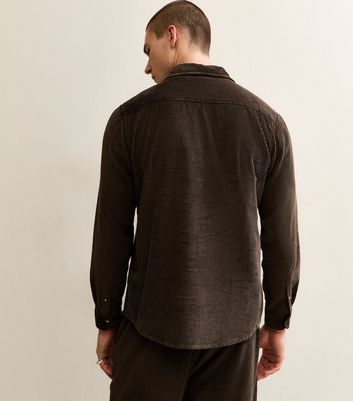 Dark Brown Regular Long Sleeve Corduroy Shirt 5 Dark Brown Regular Long Sleeve Corduroy Shirt
