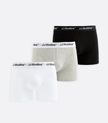 Jack & Jones White Pack of 3 Logo Waistband Boxers