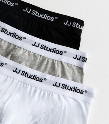 Jack & Jones White Pack of 3 Logo Waistband Boxers