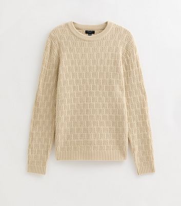 Cream Regular Textured Crew Neck Jumper 6 Cream Regular Textured Crew Neck Jumper
