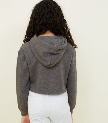 Girls Grey Squad Logo Crop Hoodie 3 Girls Grey Squad Logo Crop Hoodie