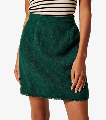 Apricot Dark Green Tweed Mini Skirt 3 Apricot Dark Green Tweed Mini Skirt
