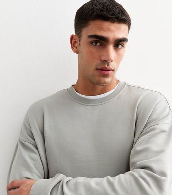 Grey Oversized Crew Neck Sweatshirt