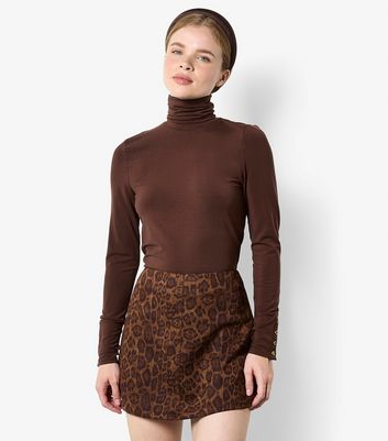 Apricot Faux Suede Mini Skirt