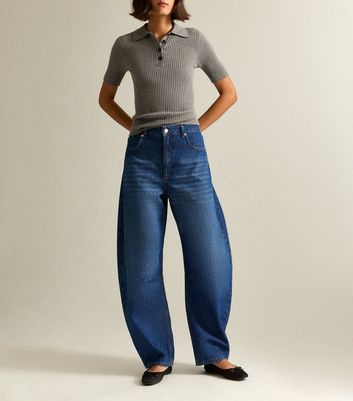 Blue Barrel Leg Jeans 7 Blue Barrel Leg Jeans