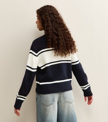 Girls Black Ski Logo Striped Jumper 4 Girls Black Ski Logo Striped Jumper