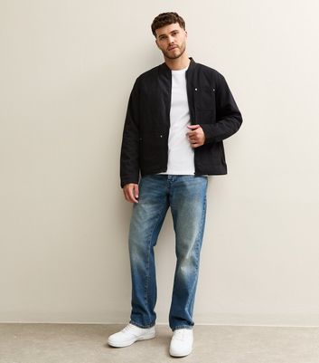 Black Regular Patch Pocket Long Sleeve Canvas Jacket 3 Black Regular Patch Pocket Long Sleeve Canvas Jacket