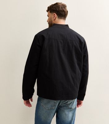 Black Regular Patch Pocket Long Sleeve Canvas Jacket 4 Black Regular Patch Pocket Long Sleeve Canvas Jacket