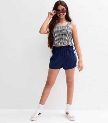 Girls Black Gingham Check Shirred Top 3 Girls Black Gingham Check Shirred Top