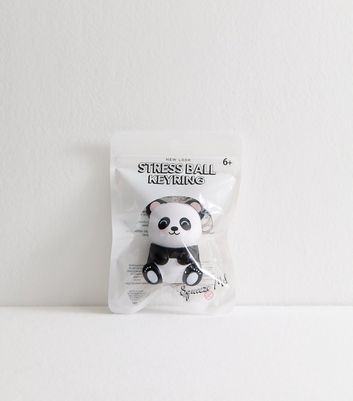 Black Panda Foam Stress Ball Keyring